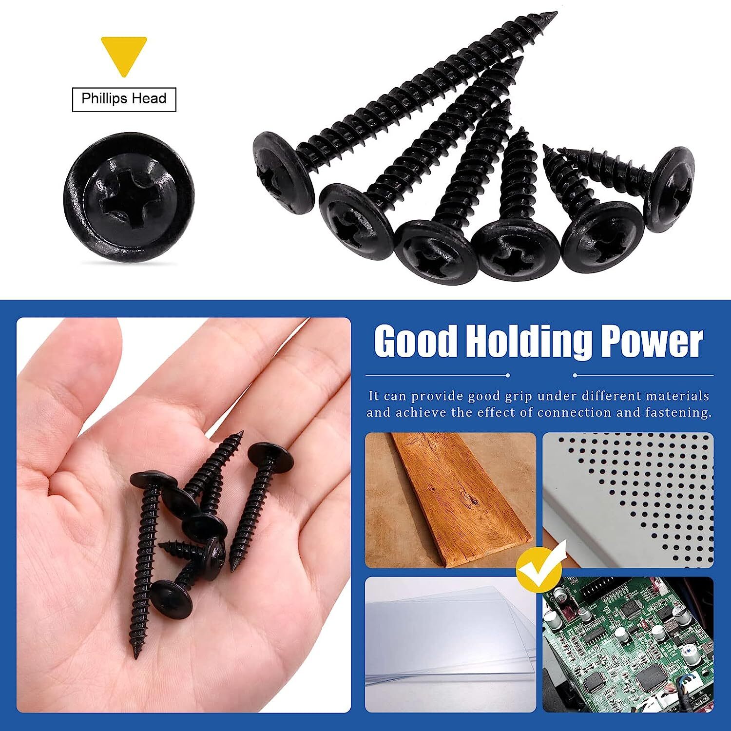 Modified Truss Head Self piercing sharp point Screws #8x 1/2"- 3" K-Lath Black