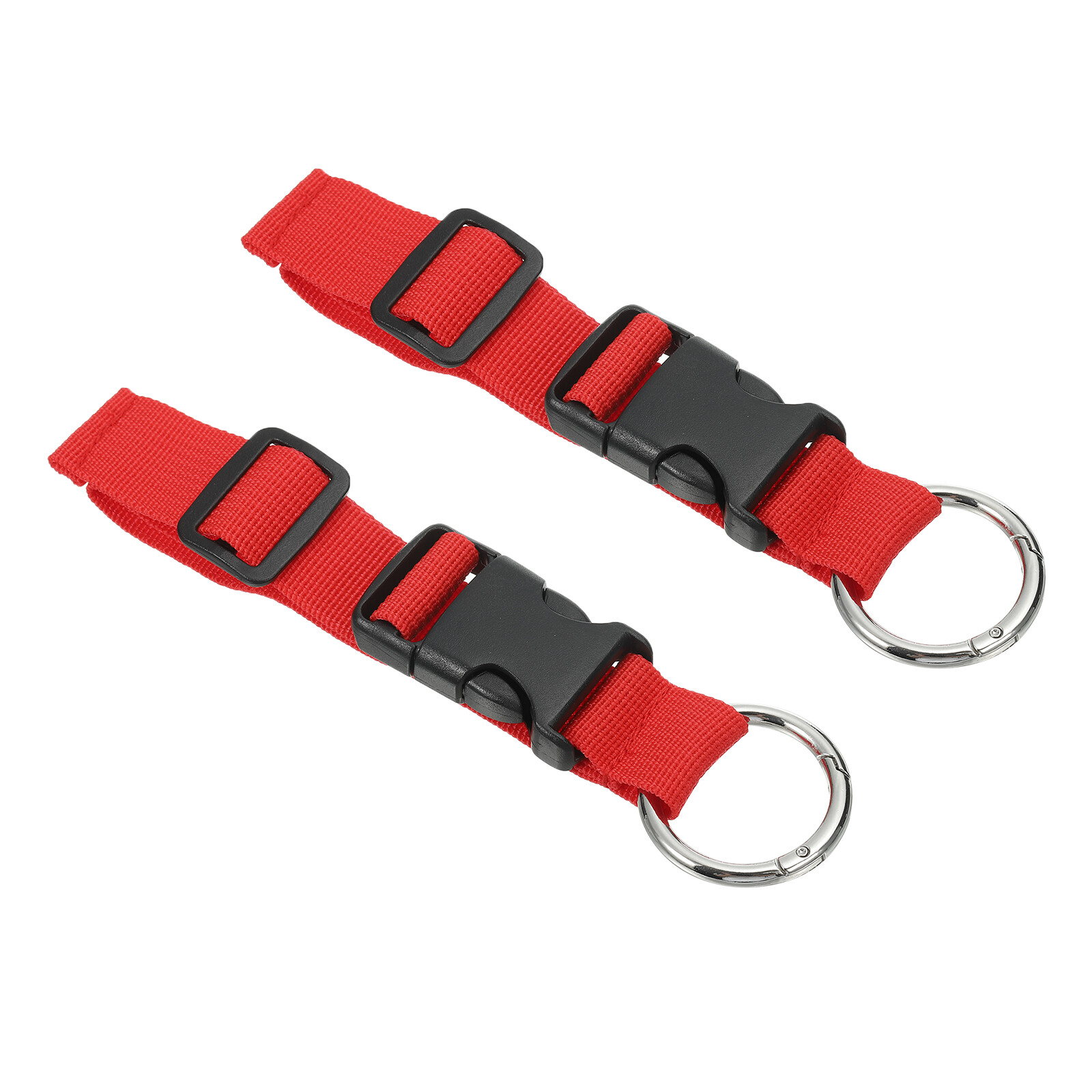 2pcs Luggage Connector Straps 1x6.3" Add a Bag Luggage Strap with O-Ring, Red