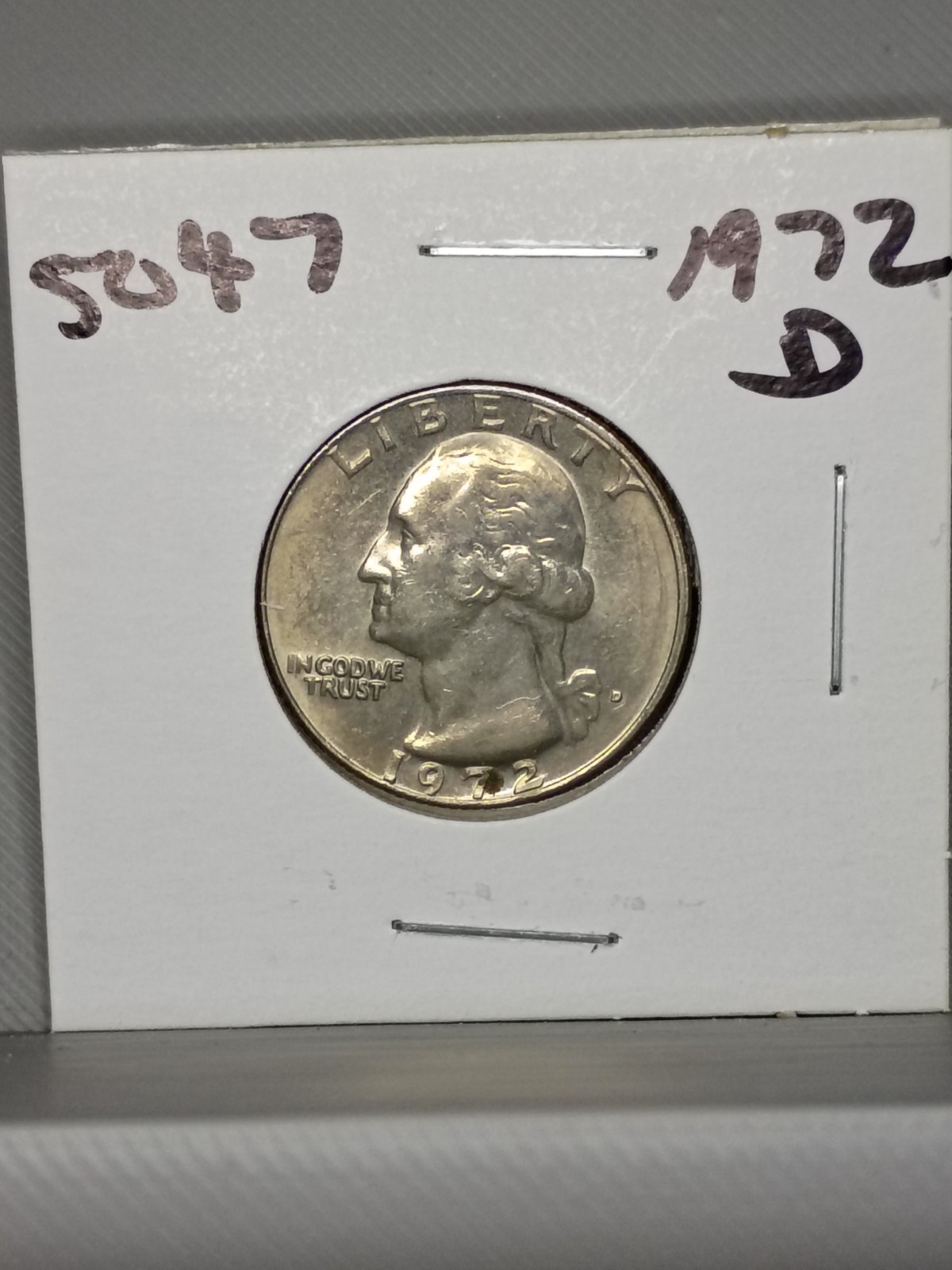 1972 - D Mint - Washington Quarter -  Coin #5047
