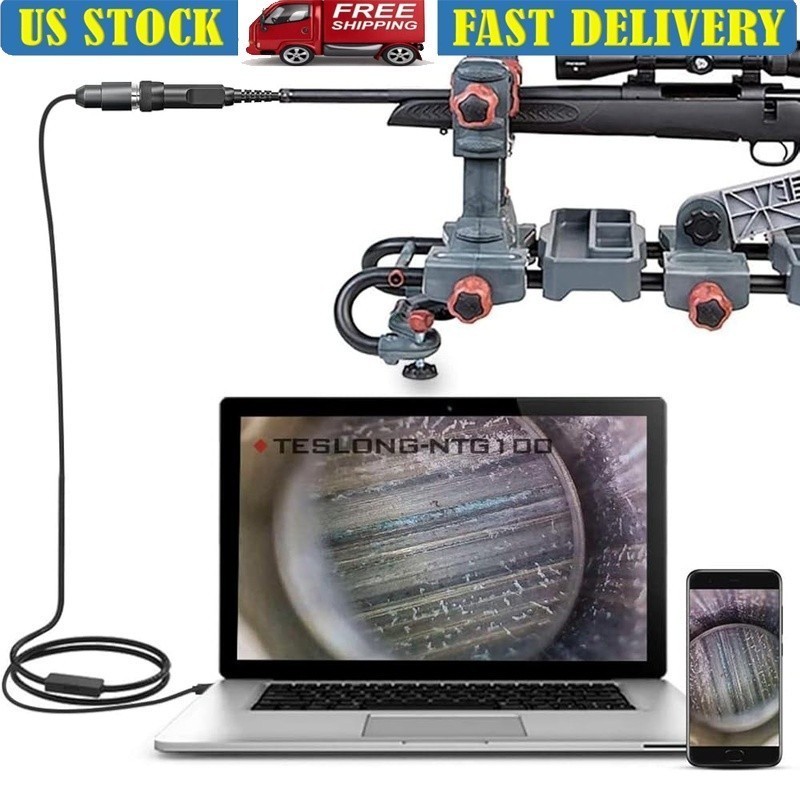 Digital Borescope Rifle Inspection 0.2inch Probe 45inch Long LED Camera New