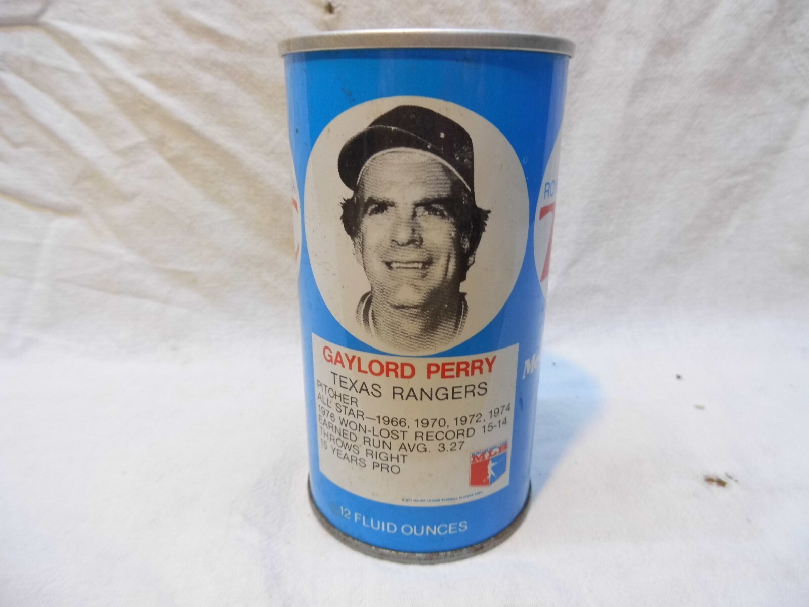ROYAL CROWN RC COLA BASEBALL "TEXAS RANGERS GAYLORD PERRY" S/S SODA CAN~#34