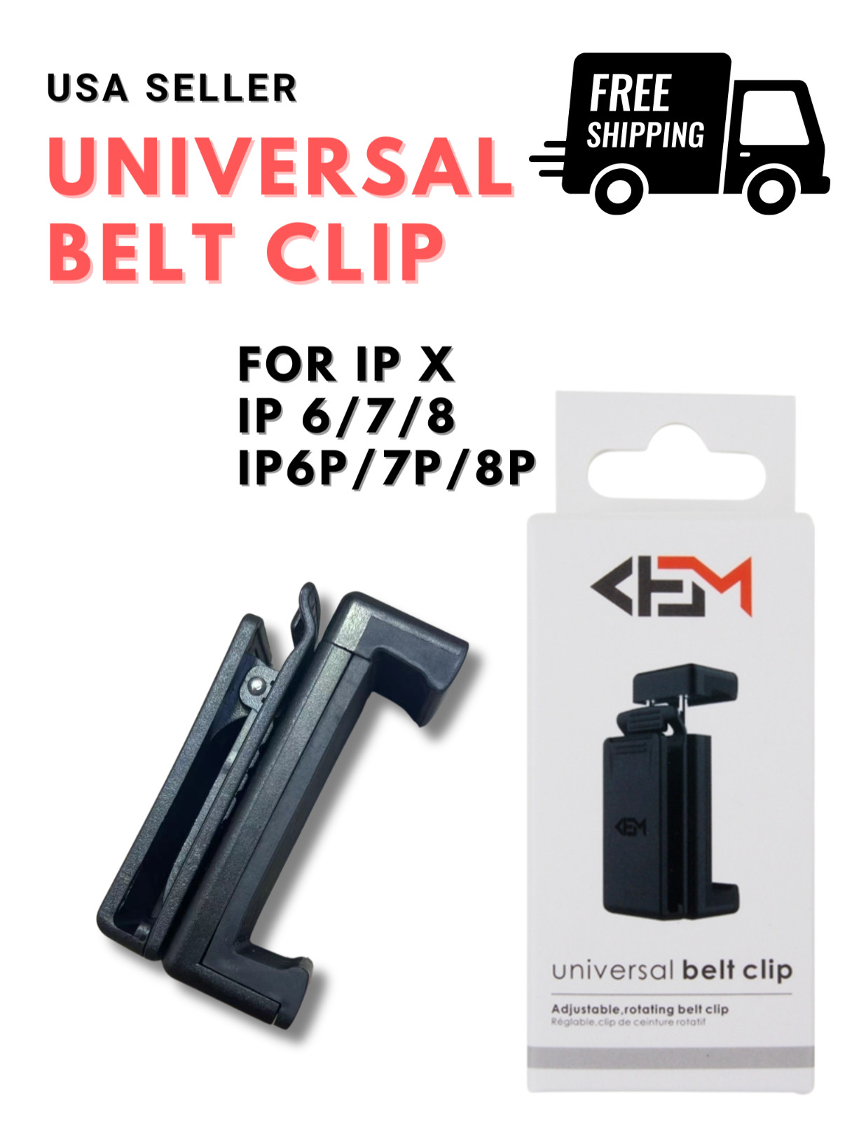 360 Degree Rotating Phone Waist Belt Clip, iPhone, Android Belt Phone Holder
