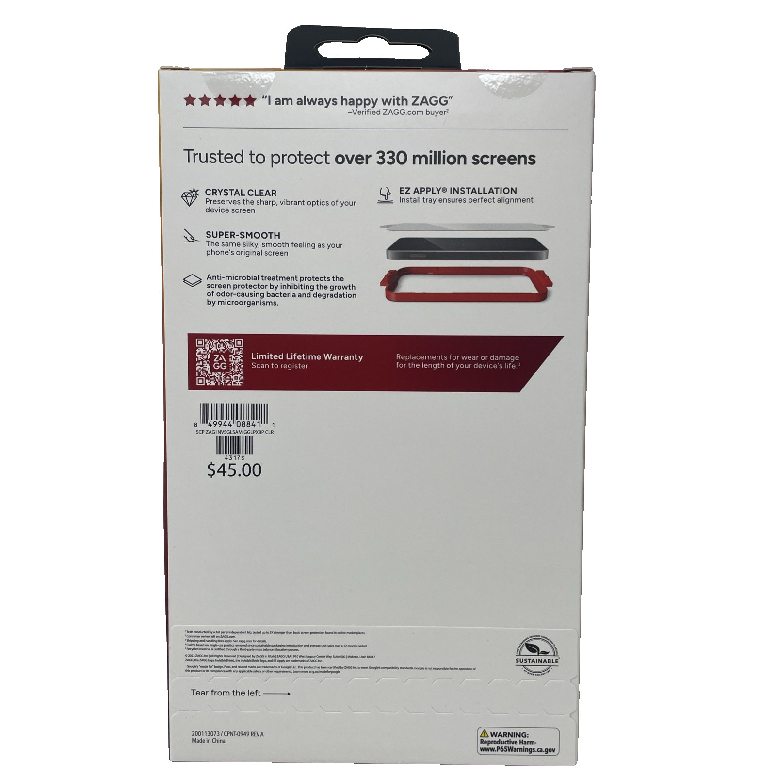 4x Zagg Invisible Shield Glass Screen Protector for Google Pixel 8 Pro