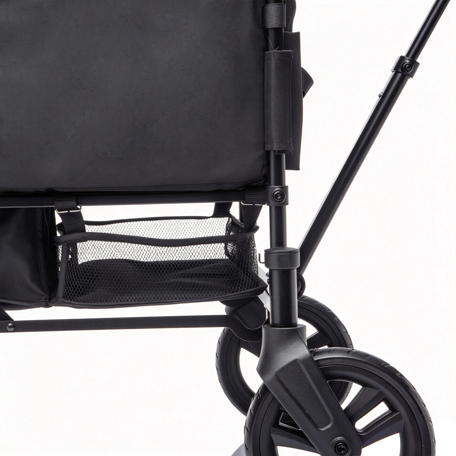 2 Kids Wagon Stroller, Adjustable Handle, 8" PU Wheels, Foldable Frame