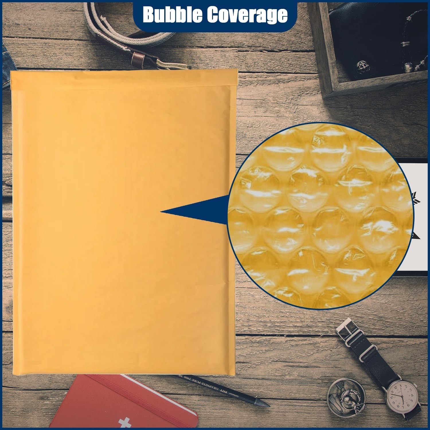 Bubble Mailer Envelopes, 50 Pack Kraft Padded Envelopes, Large Bubble Mailers...