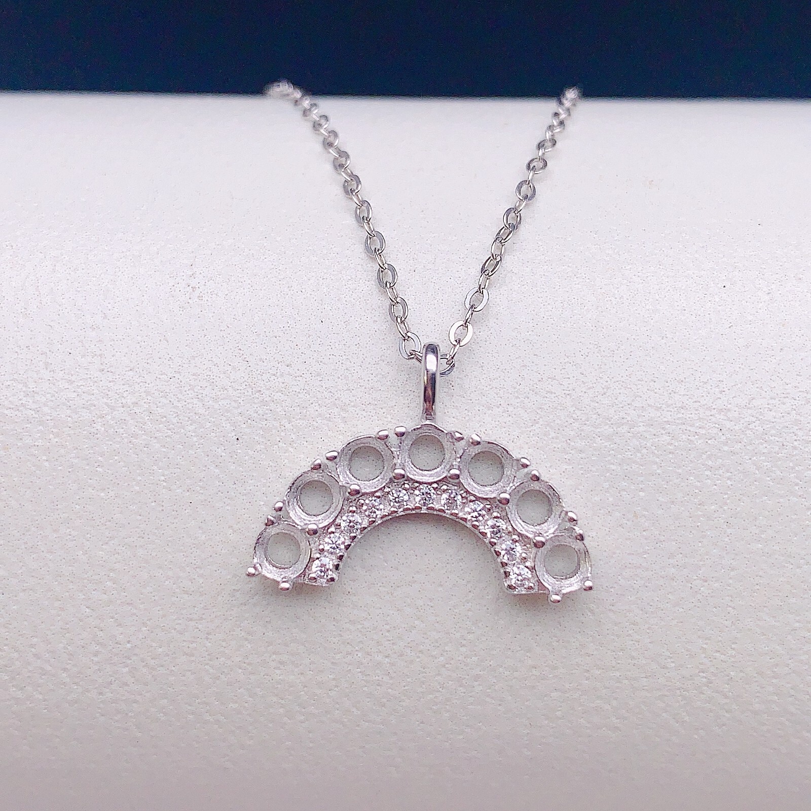 Silver 925 pendant empty setting, DIY blank setting YD74