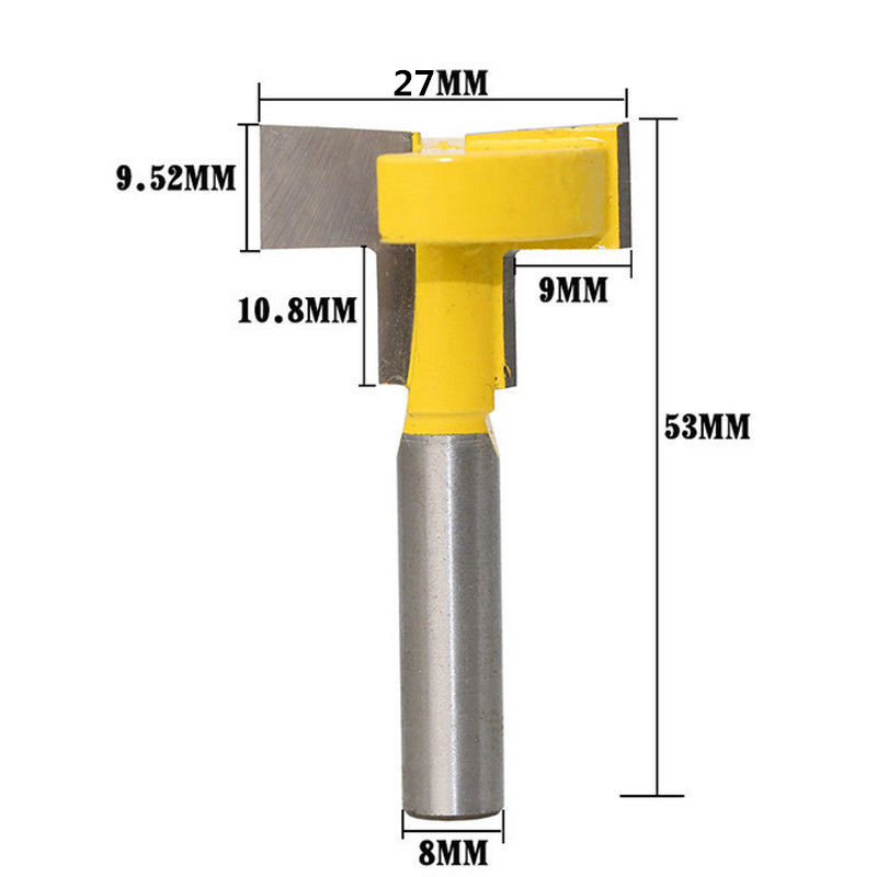 1pcs 8mm Shank T-Slot & T-Track Slotting Router Bit Woodworking Milling Cutter