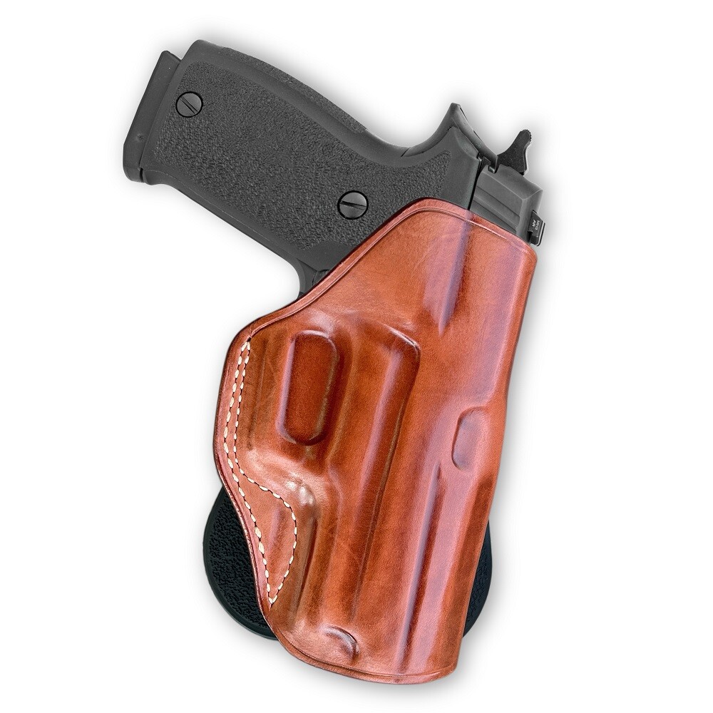 Leather OWB Paddle Holster Custom Fit, Cz P-01 9mm P-06 40SW 3.8'' Barrel #1024#