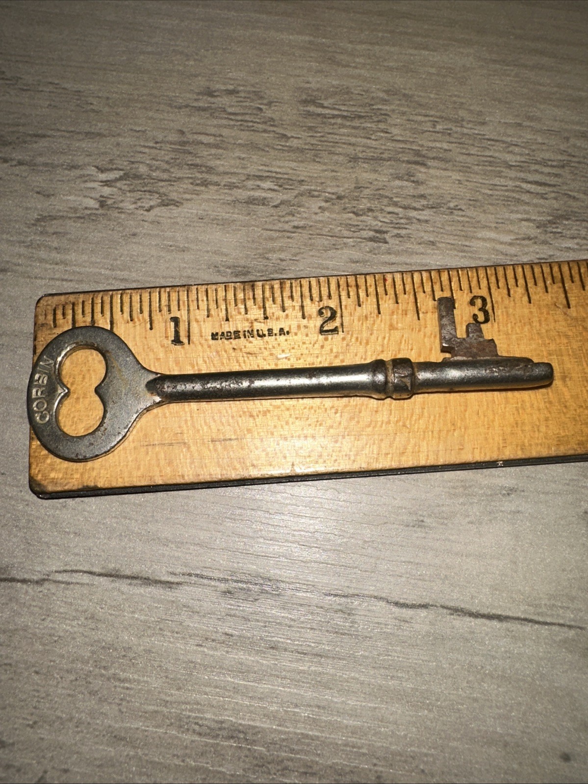 Antique Corbin Skeleton Key Solid Barrel Key. Unique Tip Design!!