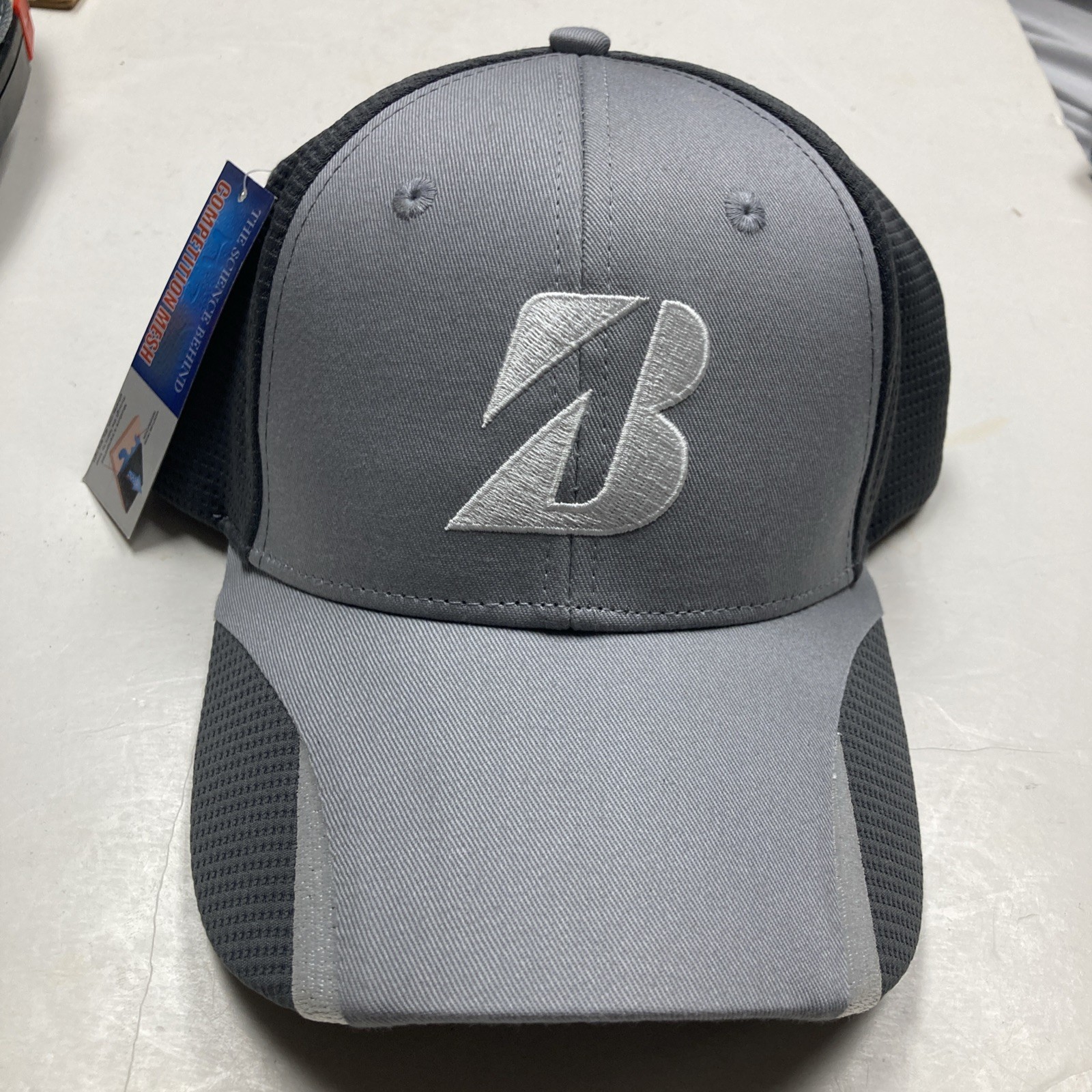 Bridgestone Performance Mesh Golf Hat Authentic Bridgestone Golf Gray Strap Back