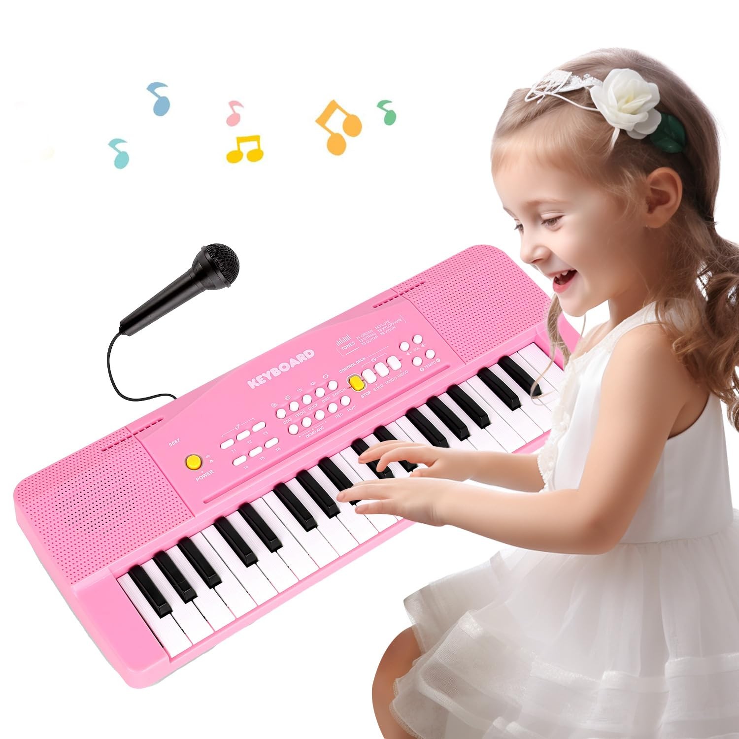 M SANMERSEN Pink 37 Key Piano Microphone
