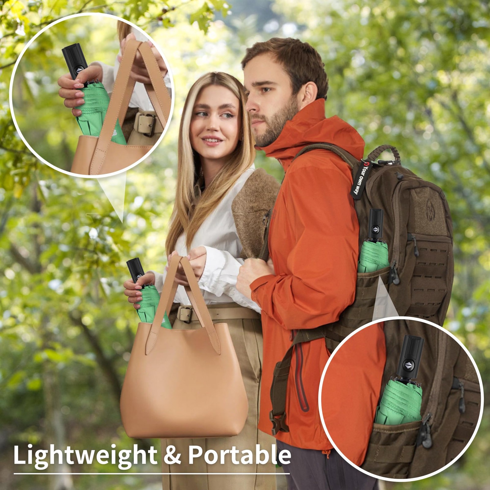 Travel Umbrella Windproof Compact Automatic Wind Resistant Folding Lightweight