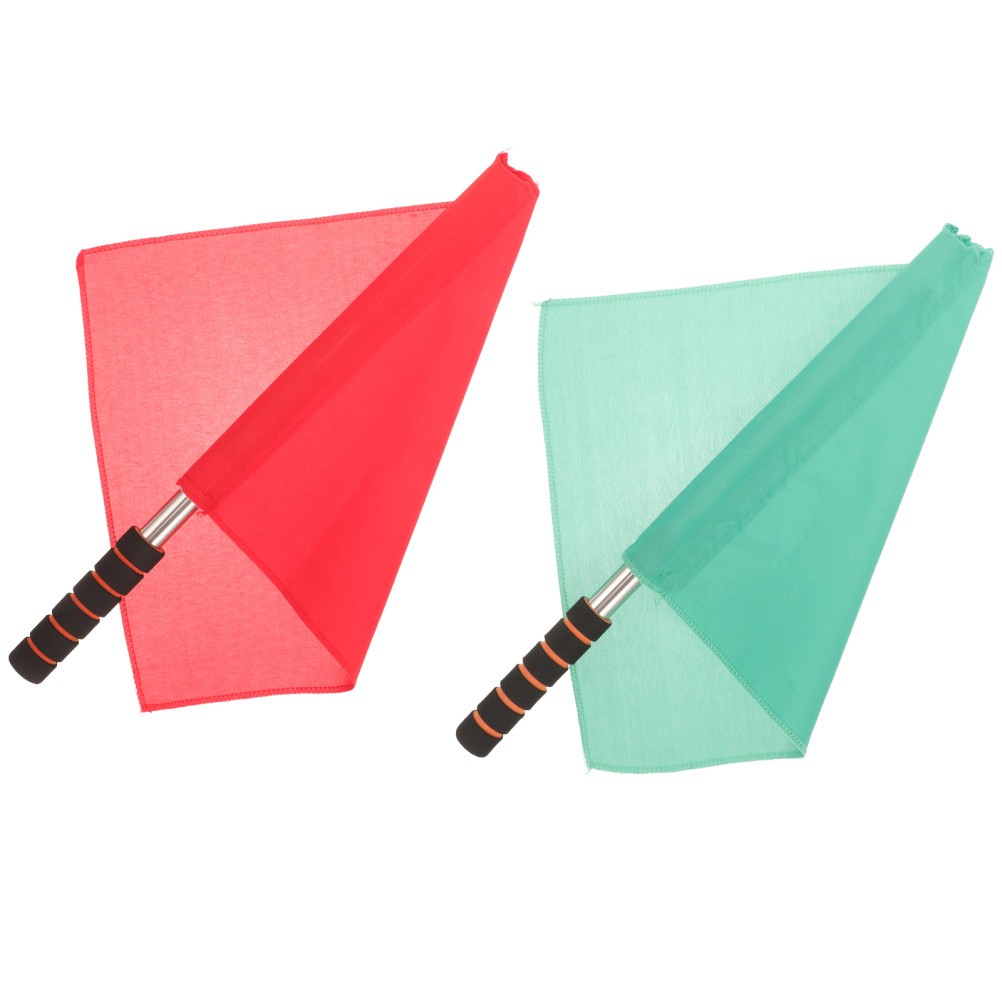 2Pcs Durable Soccer Referee Flags Lightweight Outdoor Polyester Hand Flags