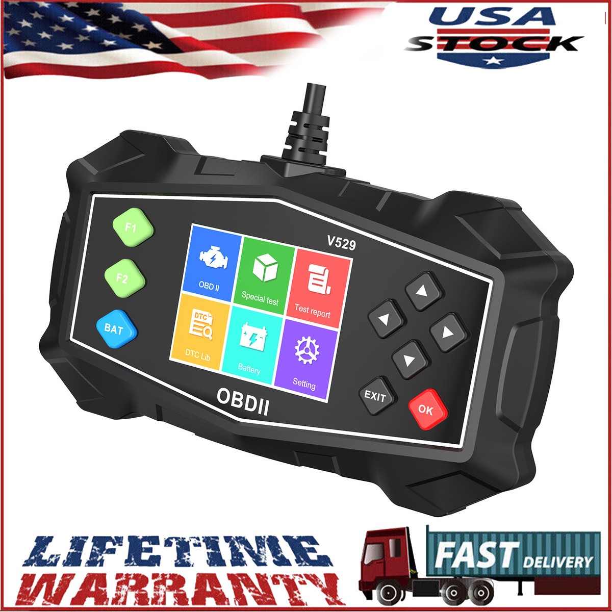 Auto OBD2 EOBD CAN Fault Code Reader Scanner Car Diagnostic Scan Tool