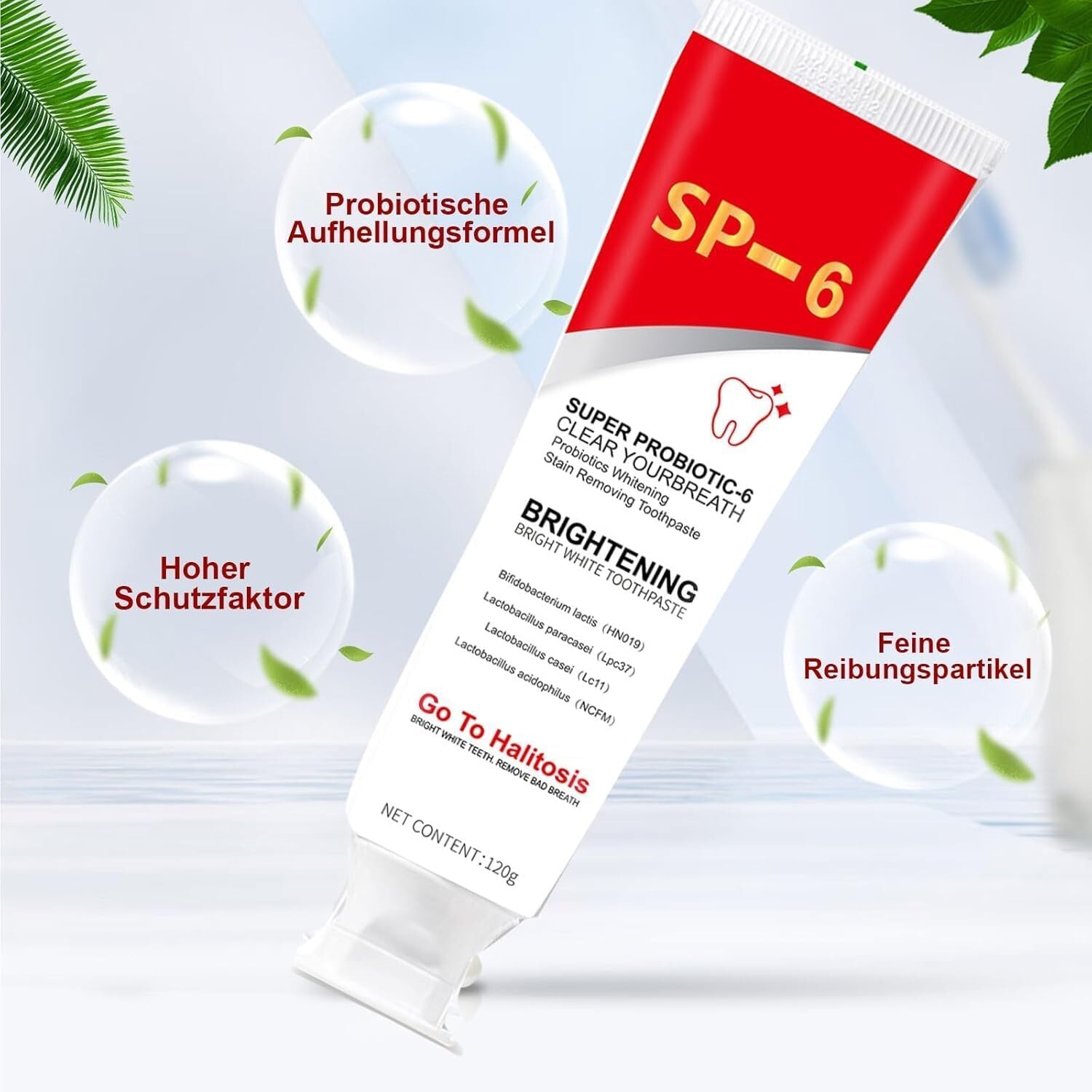 2Pcs Super Probiotic SP-6 Toothpaste, Probiotics Bright White Toothpaste, Sp 6