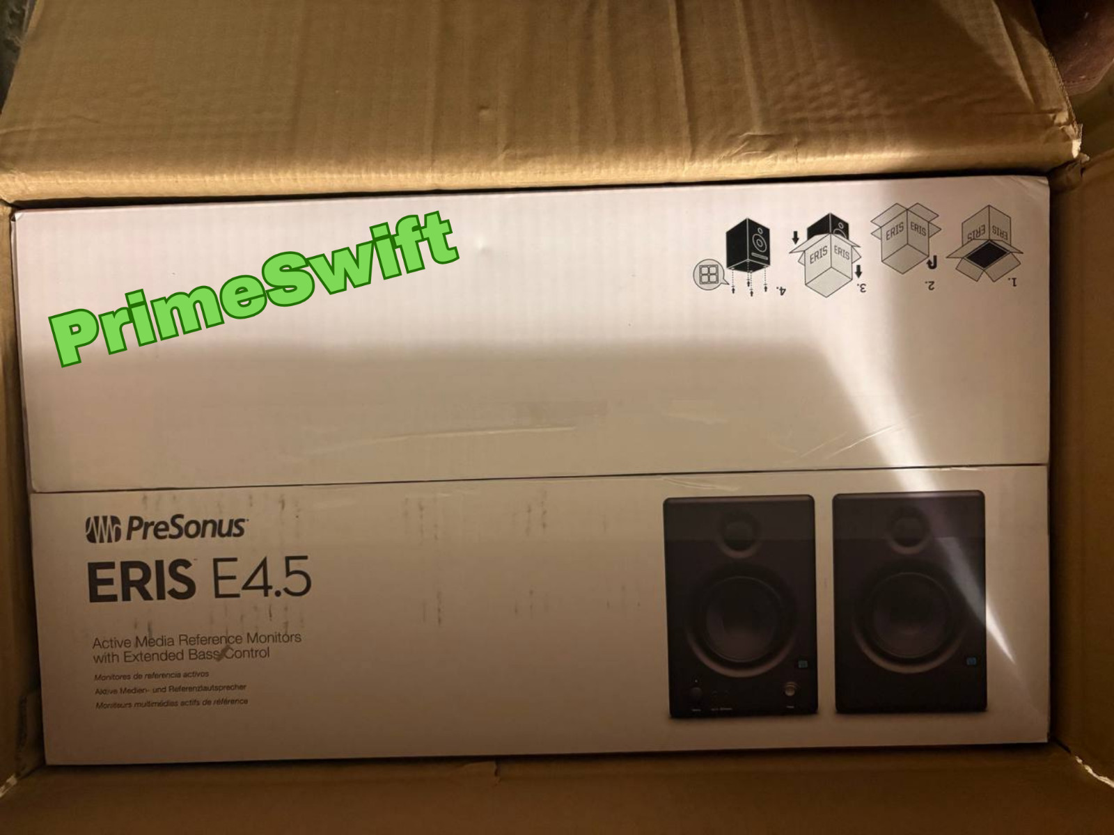 PreSonus Eris E4.5 Active Studio Monitors – 50W Bi-Amp 4.5" LF Driver, Pair