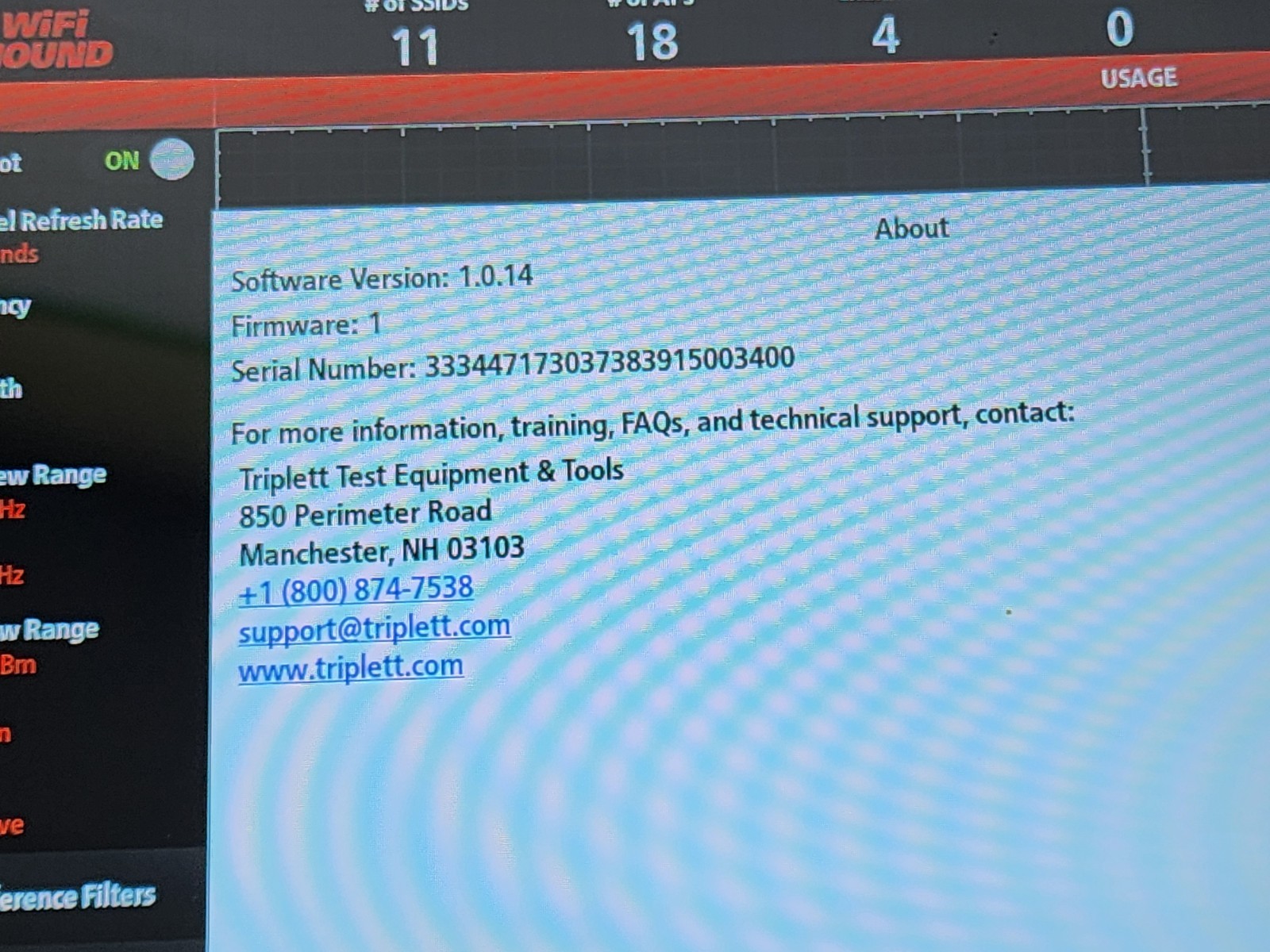 Triplett WFHound WiFi Hound RF Spectrum Analyzer
