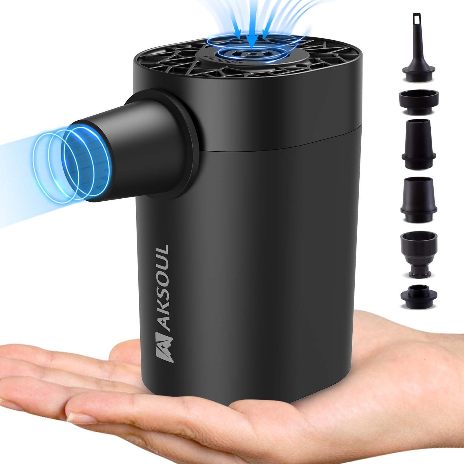 Portable Air Pump for Mattress Inflatables: Inflate & Deflate Basic Black