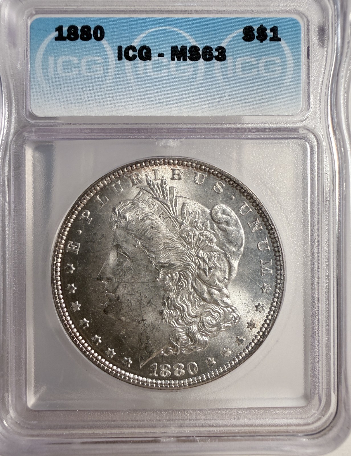 1880 Morgan Silver Dollar, MS63 ICG (13306)