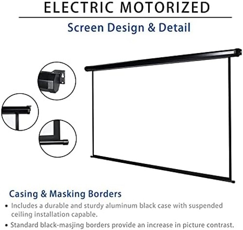 Kayle 120" Motorized Projector Screen Electric Diagonal Automatic Projection ...