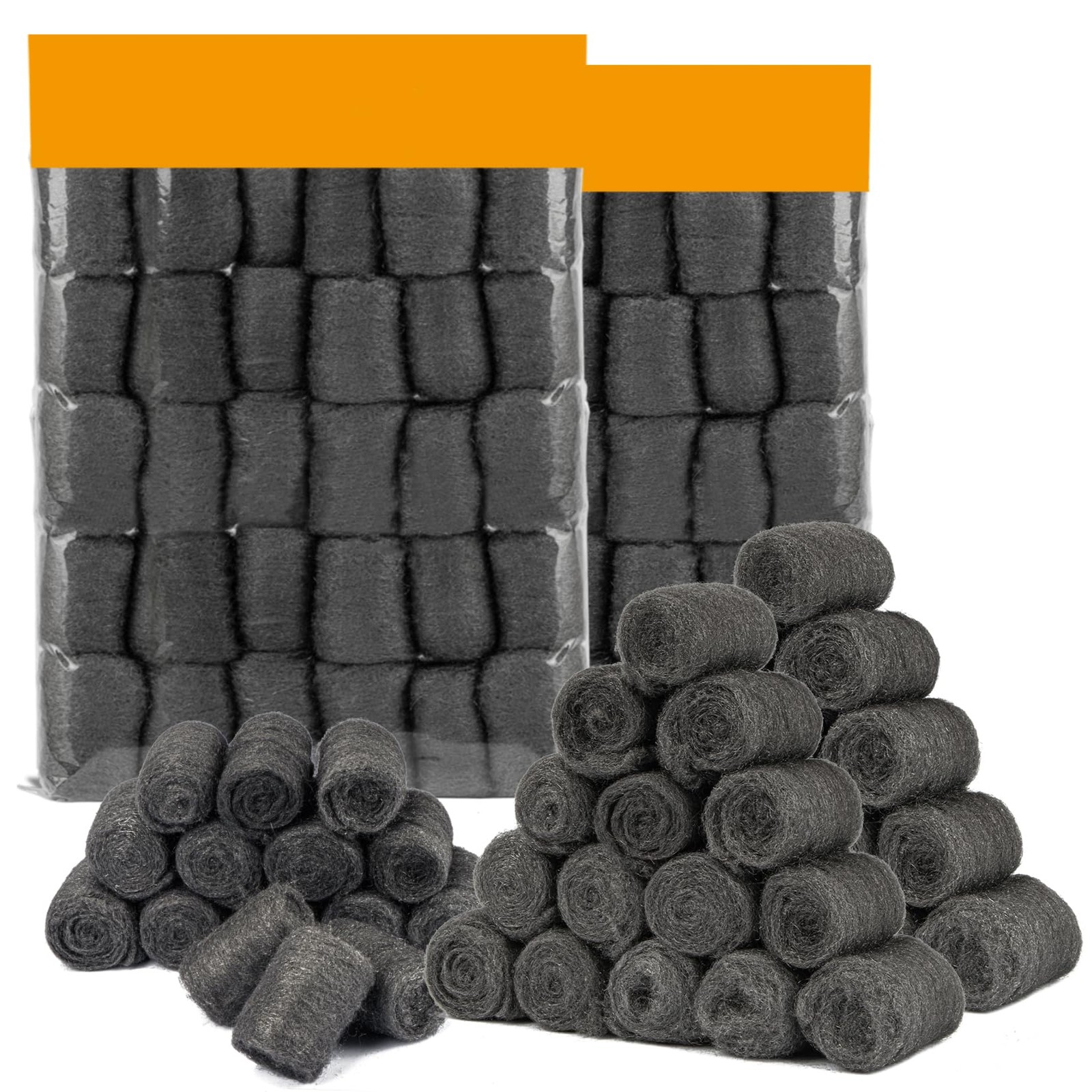 Steel Wool Pads 0000 60PCS  Steel Wool 0000 Roll Glass Wood Fabric Metal Extr...