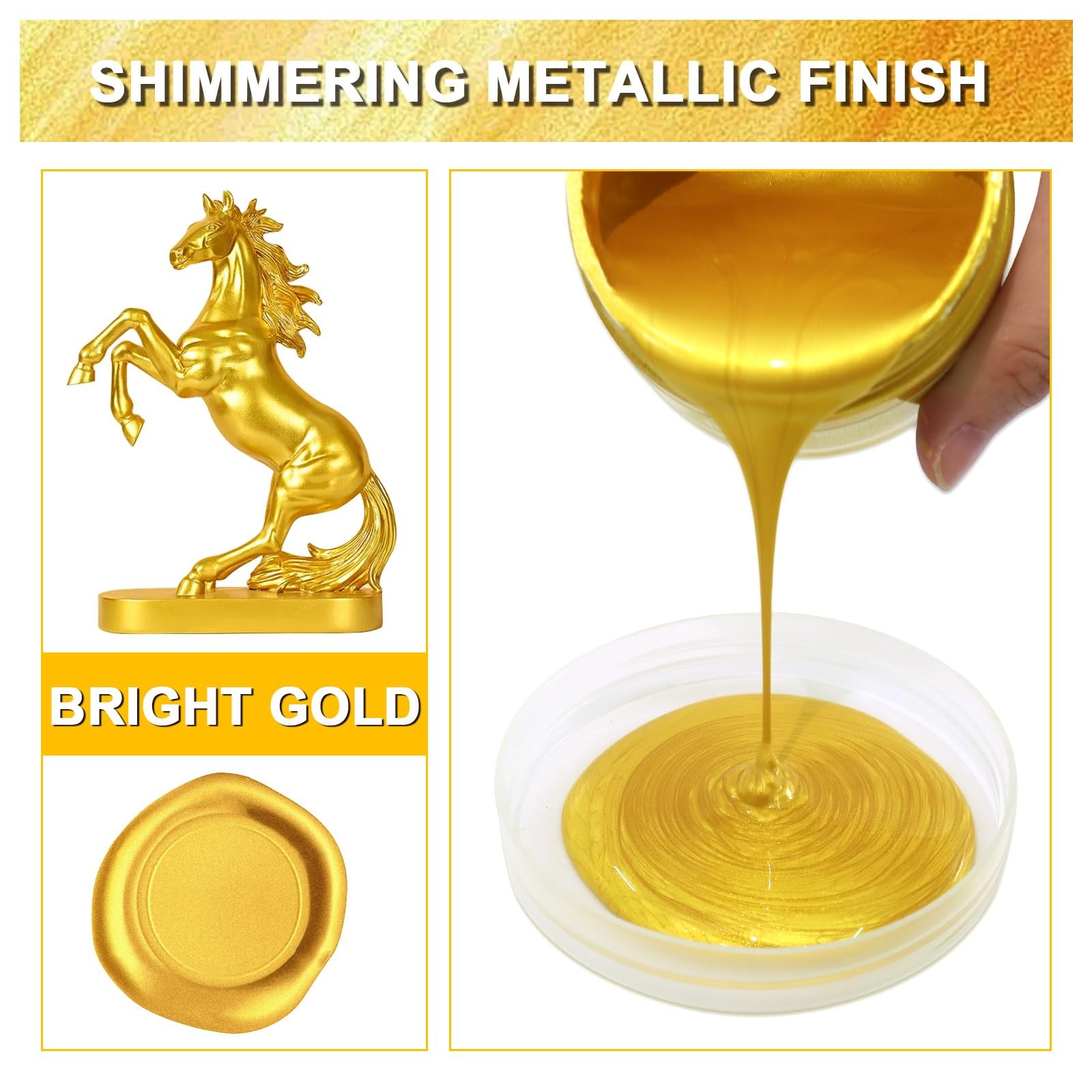 Matio Gold Paint, 120ML Metallic Liquid Leaf 120ML, Bright