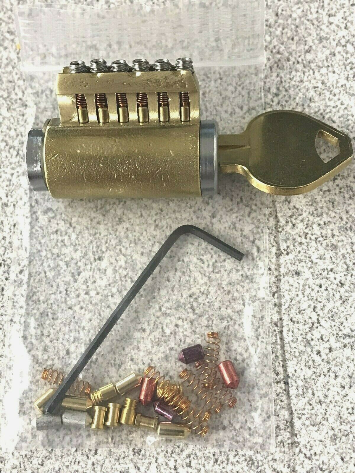 Rekeyable Cutaway Lock Cylinder 6 Pin Russwin Keyway With Spool-Serrated Pins