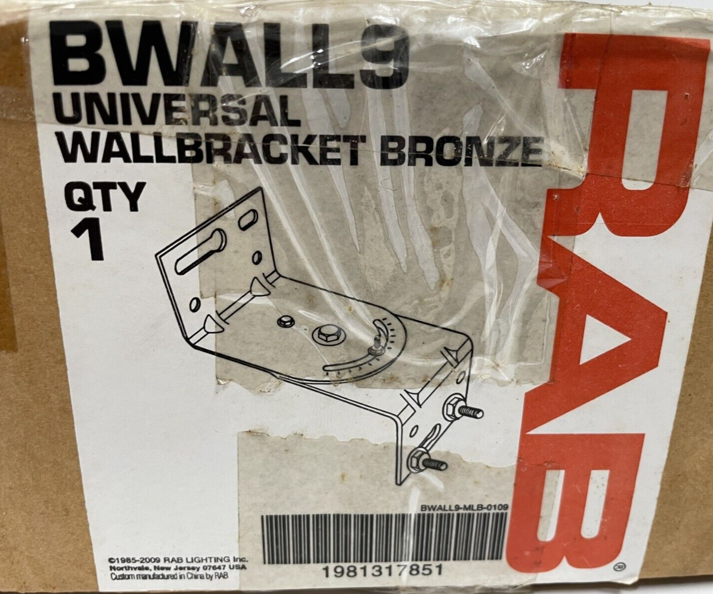 RAB BWALL9 UNIVERSAL WALLBRACKET