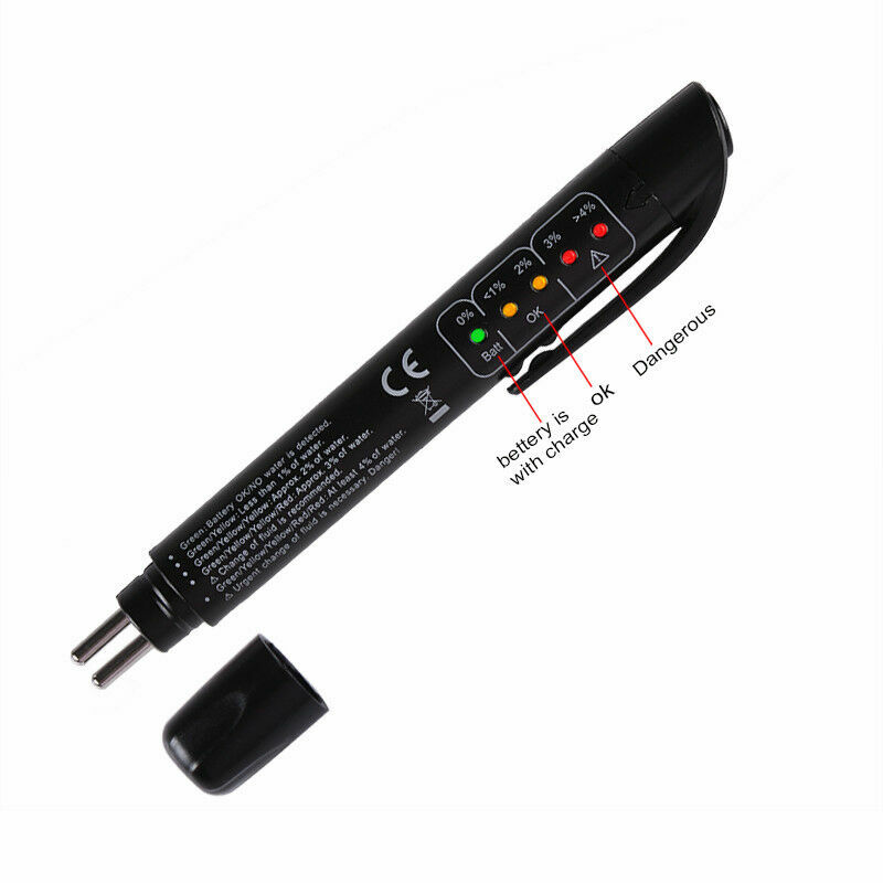 Brake Fluid Liquid Oil Tester Pen 5 LED Indicator Car DOT/DOT4 Testing Tool