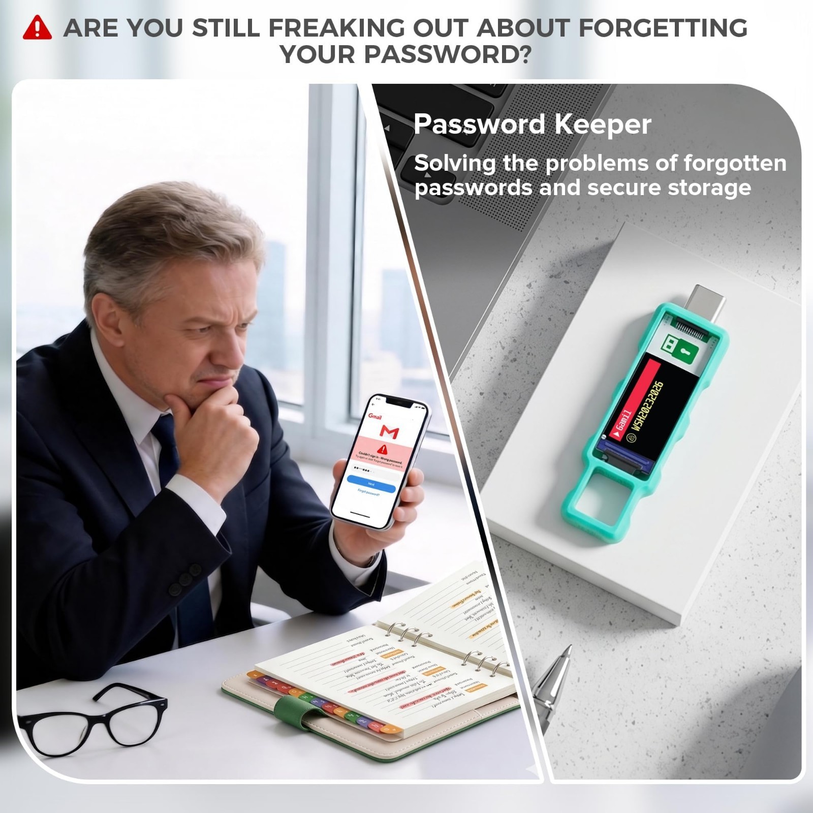 Secure Password Keeper - Auto Fill & Offline Storage Manager, Type-C Compatible