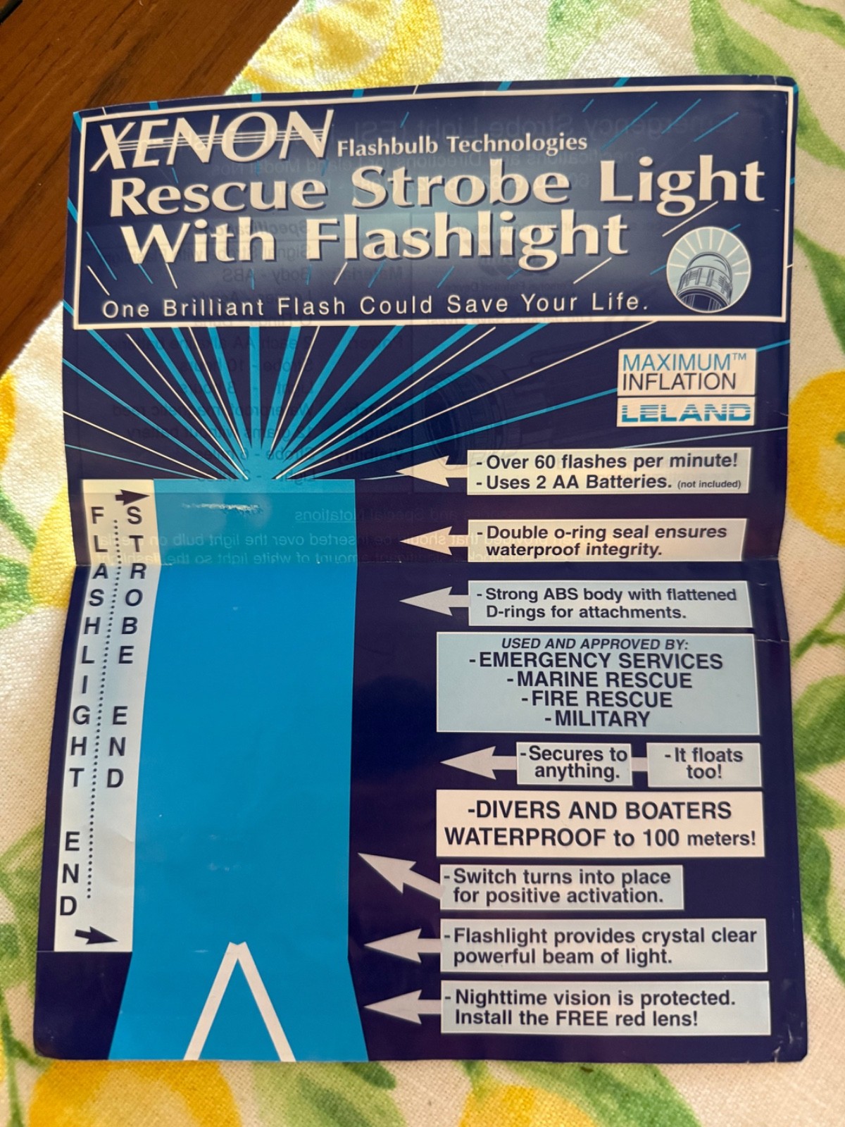 LELAND Emergency Strobe Light (ESL II) & Flashlight Scuba Diving