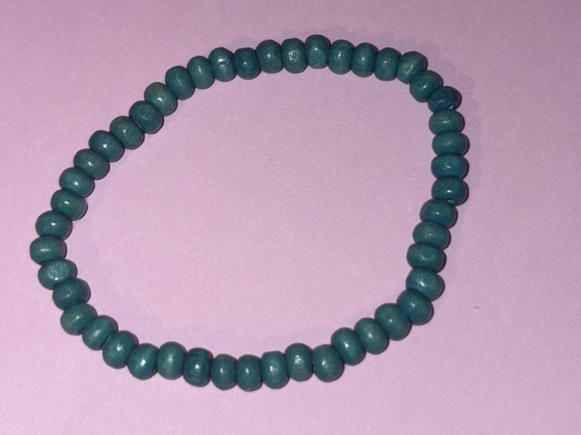 Handmade Wooden Beaded Blue Bracelet