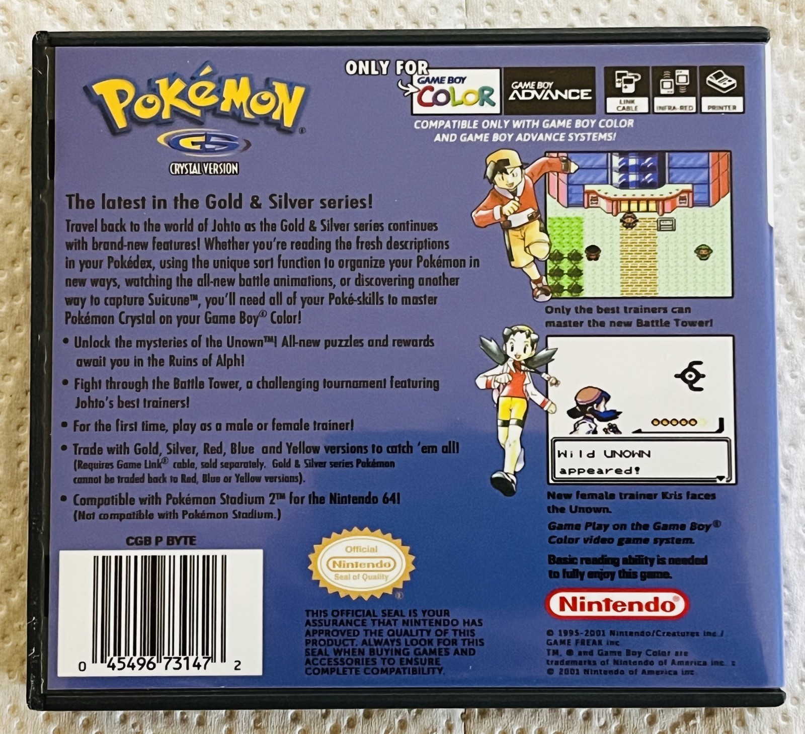 Pokemon Crystal Version Case Only Game Boy Box Pokémon Nintendo DS Case Sized