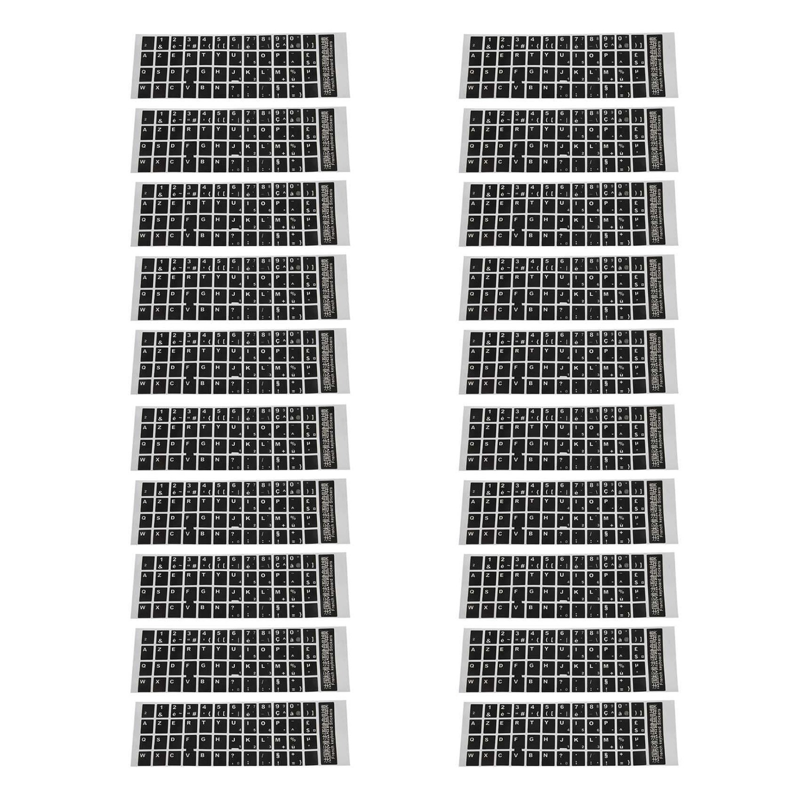 20X White Letters French Azerty Keyboard Sticker Cover Schw6721