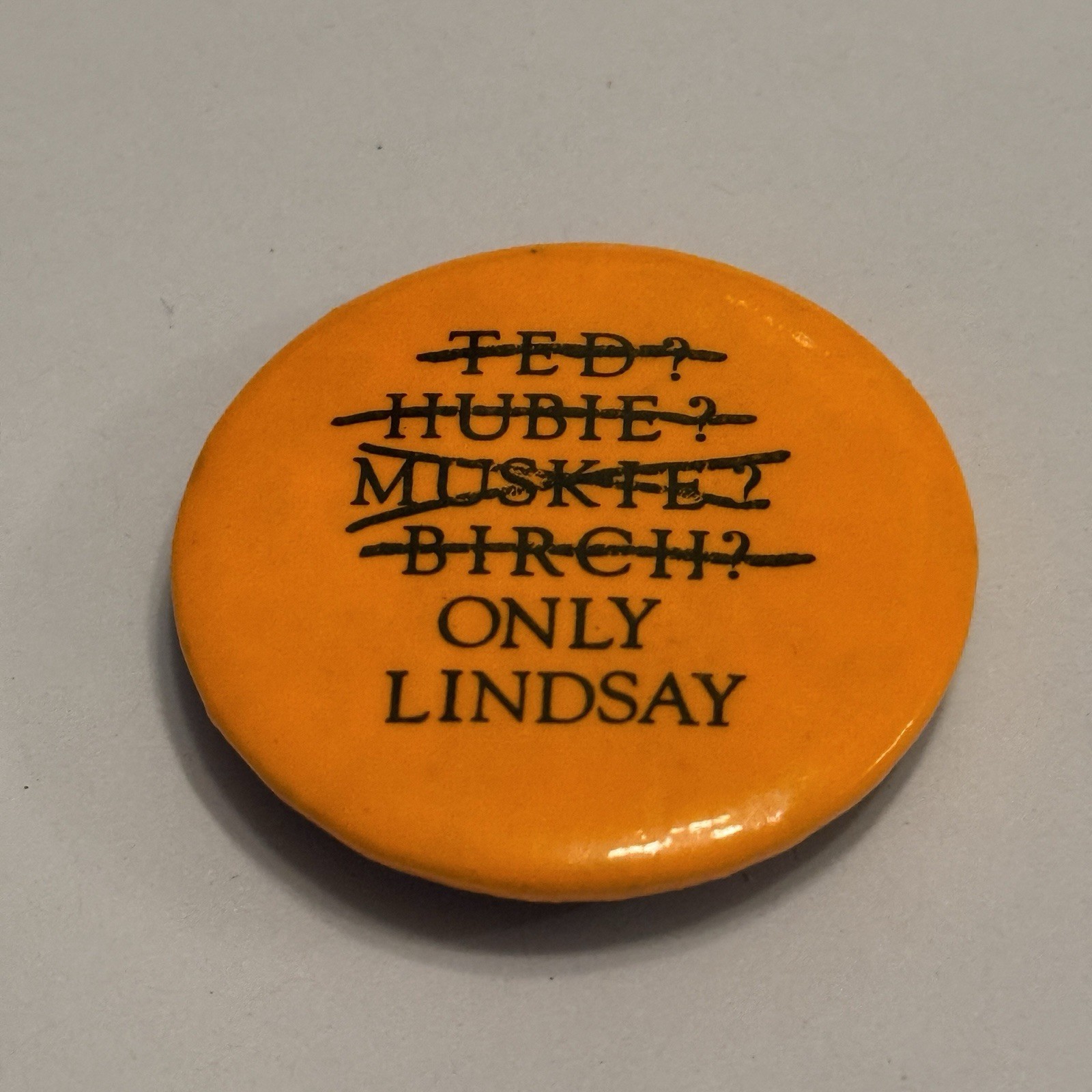 Only Lindsay Political Campaign Pinback Button VTG 1970’s John Lindsay New York