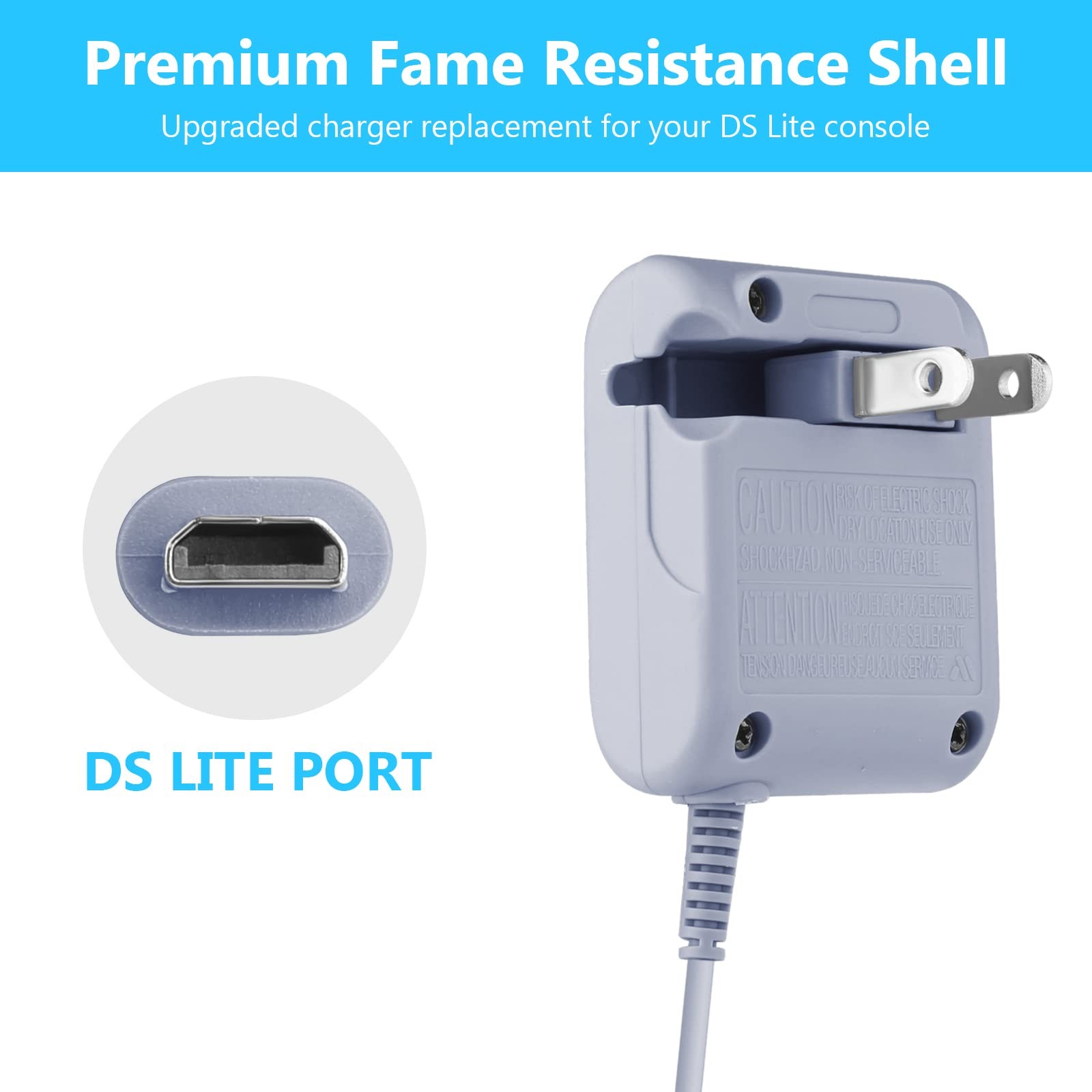 DS Lite Charger Replacement for Nintendo DS Lite, AC Adapter Wall Plug Compat...