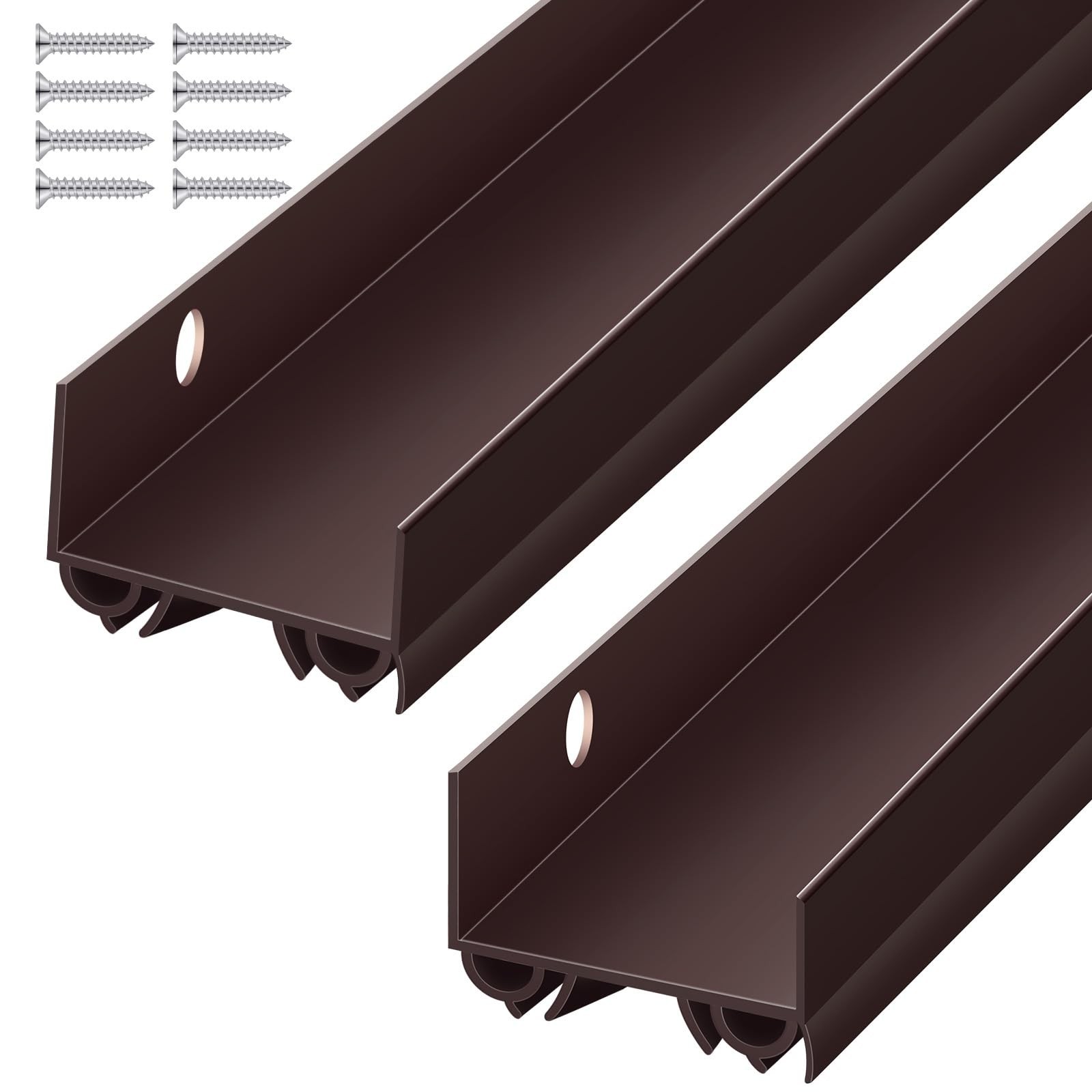 2 Sets Door Sweep Plastic PVC 1 3/4" x 36" Slide on Bottom Exterior Door Seal...