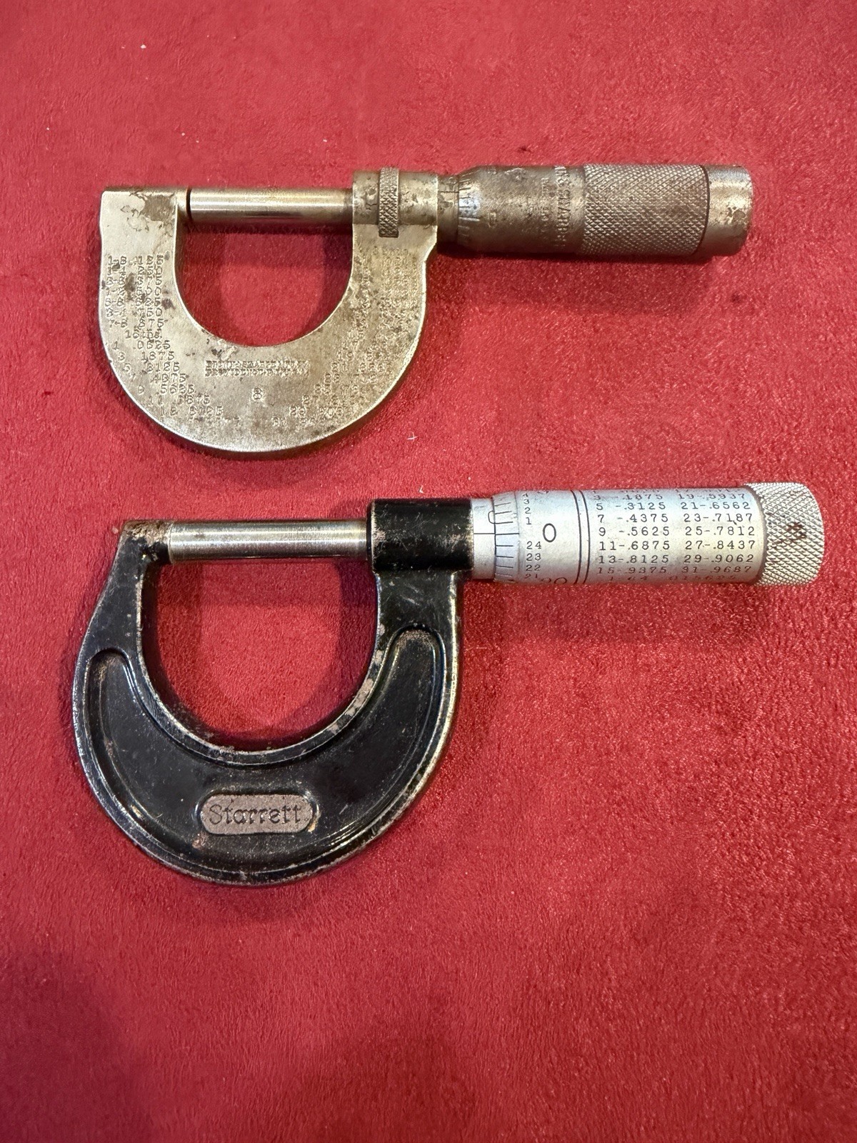 Starrett No.436 0-1 Micrometer/Brown&Sharpe Micrometer