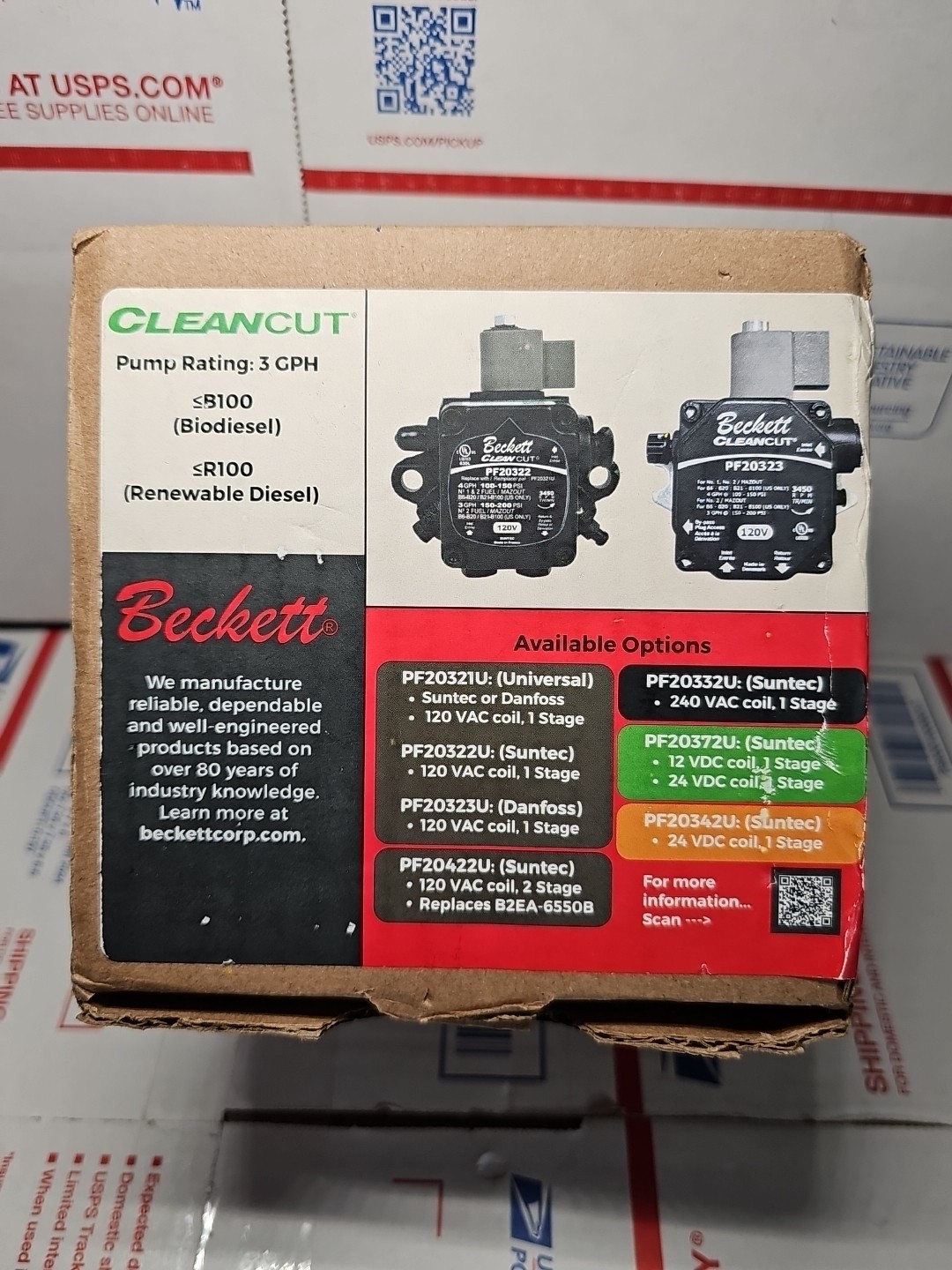 NEW! Beckett Oil Burner Pump 2184402U  PF20372U A2EA6527 12  -24 VDC