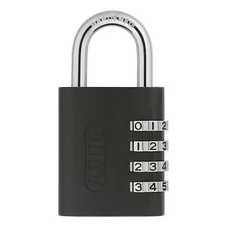 Abus 158Kc Combination Padlock, 2 3/16In, Rectgle, Blk