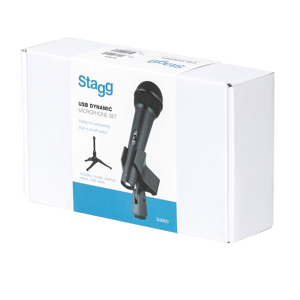 Mint Stagg SUM20 Handheld DynamicUSB Microphone PlugnPlay,Includes Desktop Stand