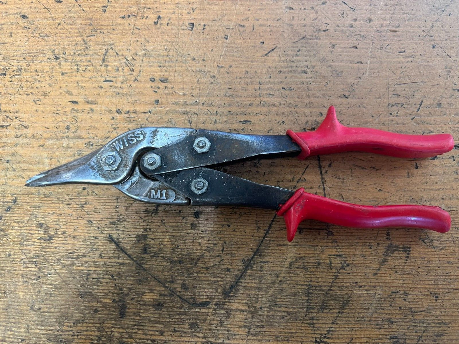 WISS M1 Red Shears Tin Snips Vintage Tool Sheet Metal Scissors
