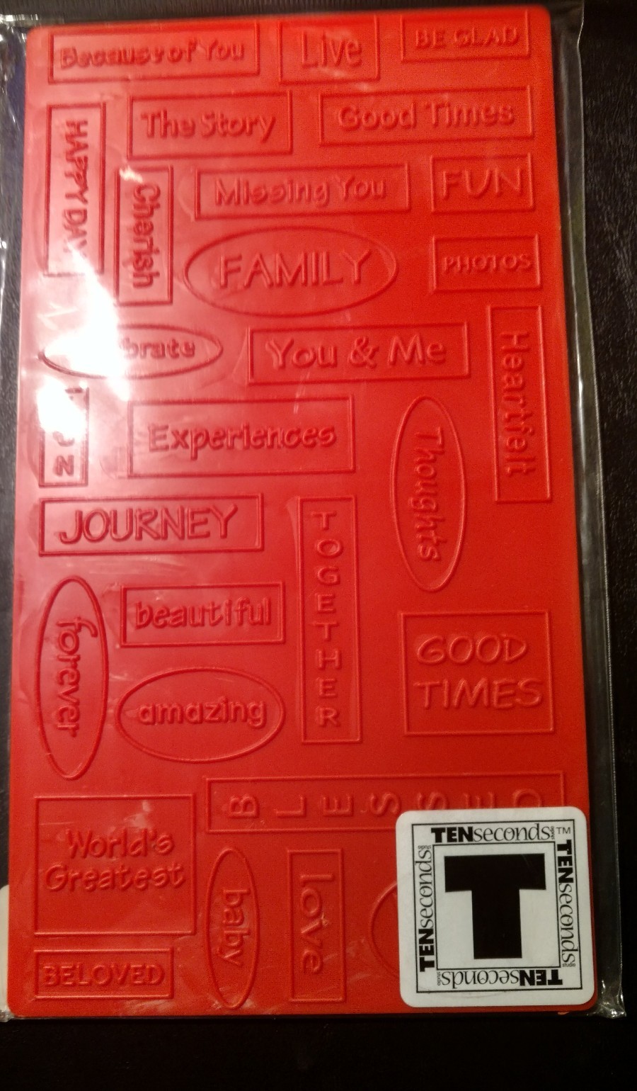 TEN SECONDS STUDIO - Kabuka 9 - DOUBLE SIDED MOLD - WORDS - EMBOSSING