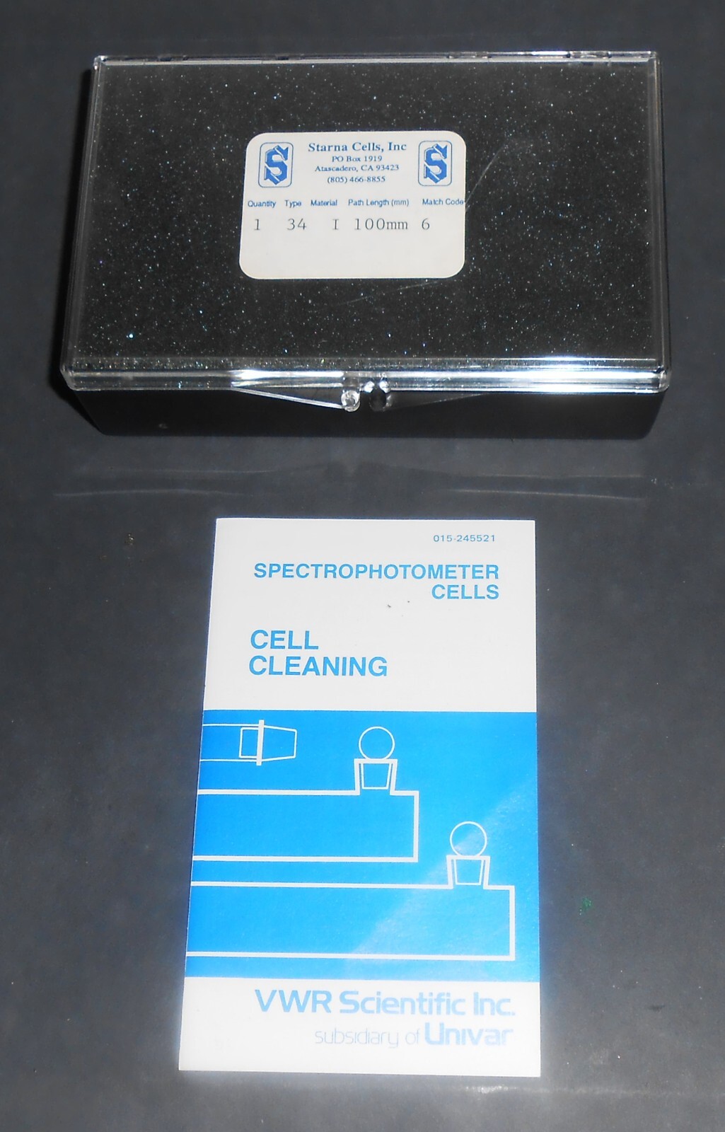 VWR Spectrophotometer Cylinder Cell Quartz Cylindrical 100MM 58016-695