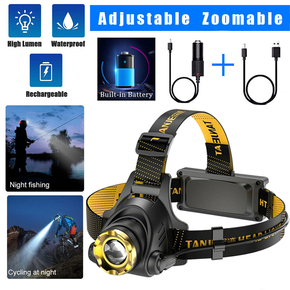 99000000LM USB Rechargeable Headlamp Powerful LED Tactical Headlight Flashlight