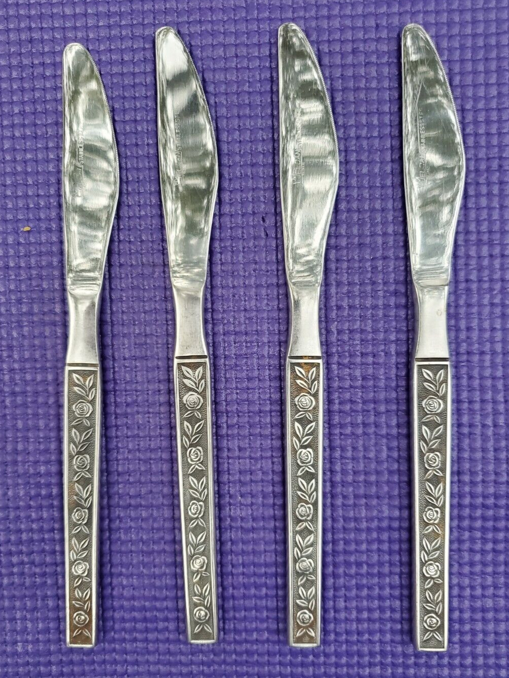 4-ELDAN ELD11 STAINLESS FLATWARE Japan DINNER KNIVES 8.5"