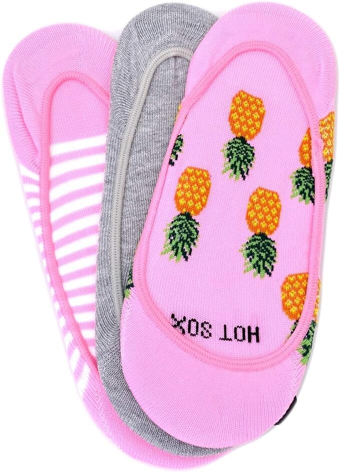 Hot Sox Women's 3-Pk. Assorted mixed color Pineapple Liner Socks #15
