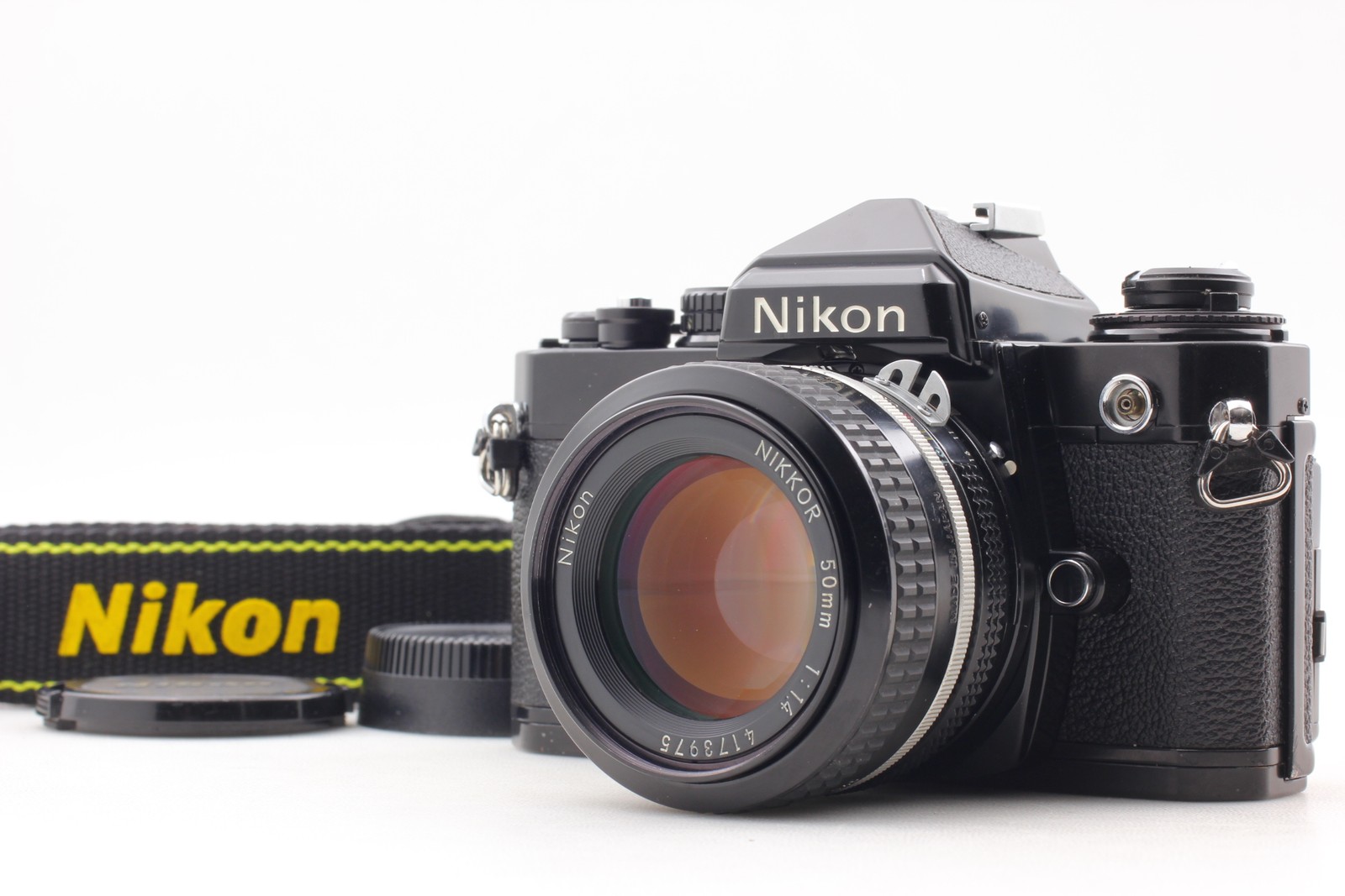 [MINT] Nikon FE Black 35mm Film Camera Ai Nikkor 50mm f1.4 Lens MF-12 From JAPAN