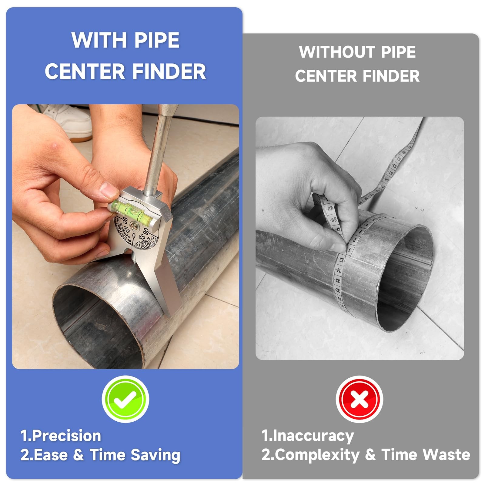 SIOKUY Premium Pipe Center Finder - Essential Tool for Silver