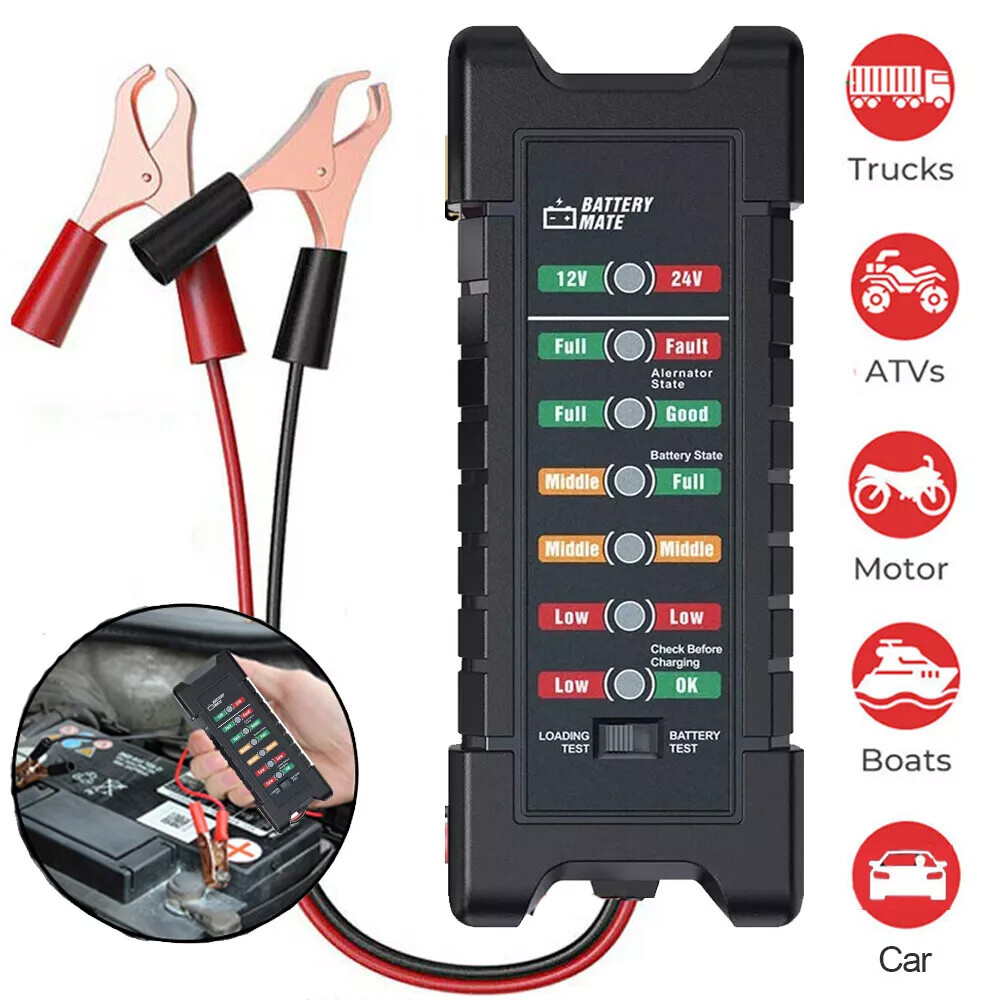 ANCEL BM410 Car 7 Digital Battery Health Tester 12V & 24V Battery Load Analyzer